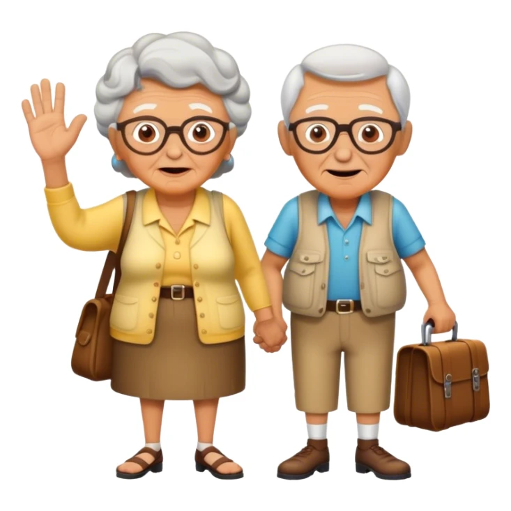 Grandma and grandpa hitchhiking sticker