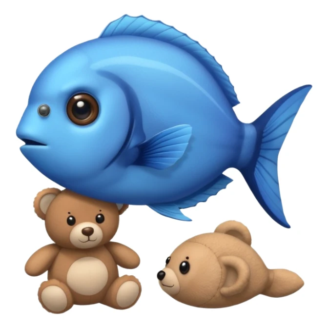 baby blue tang fish next to a teddy bear sticker
