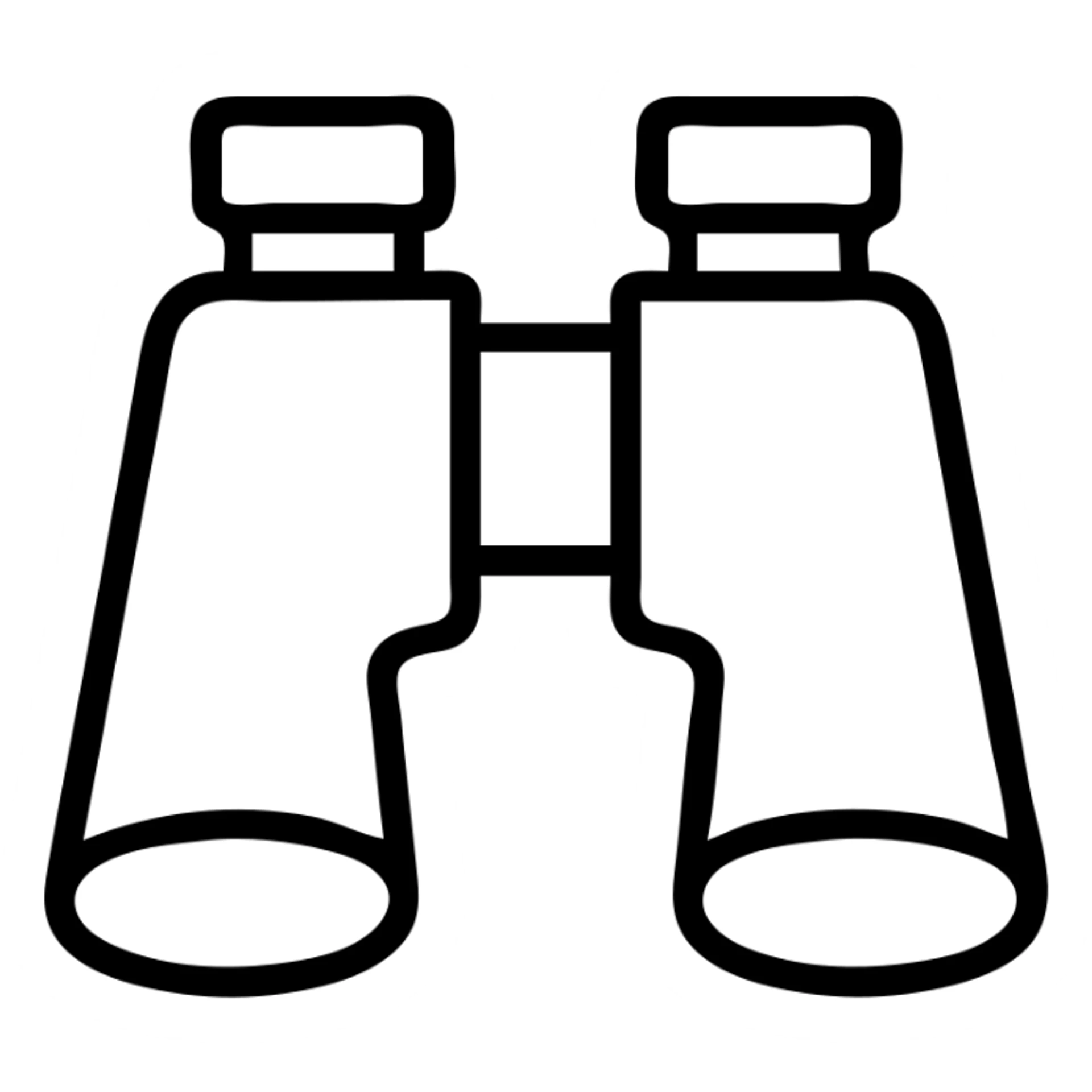 binoculars outlined icon with bold lines and geometric style sticker