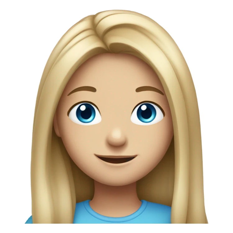smiling girl with long hair and blue eyes sticker