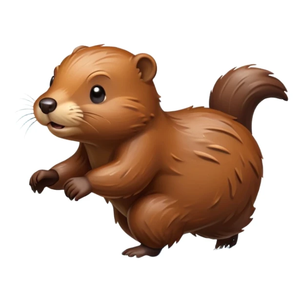 beaver running in the morning sticker