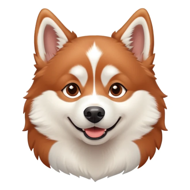 happy cinnamon colored husky dog sticker