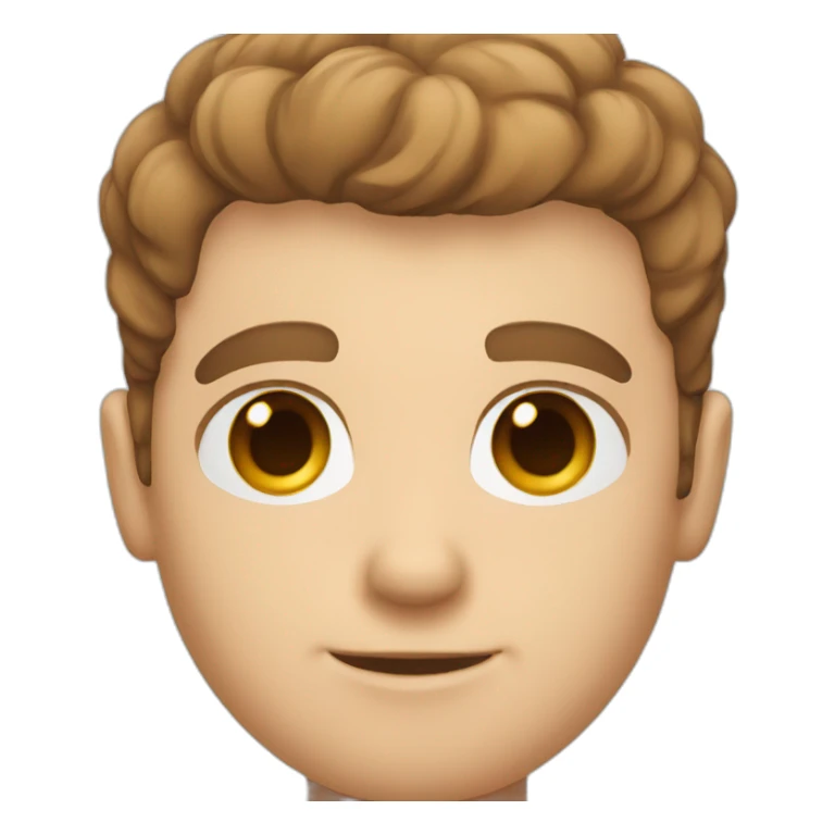 cute white man round face with brown fade haircut brown eyes sticker