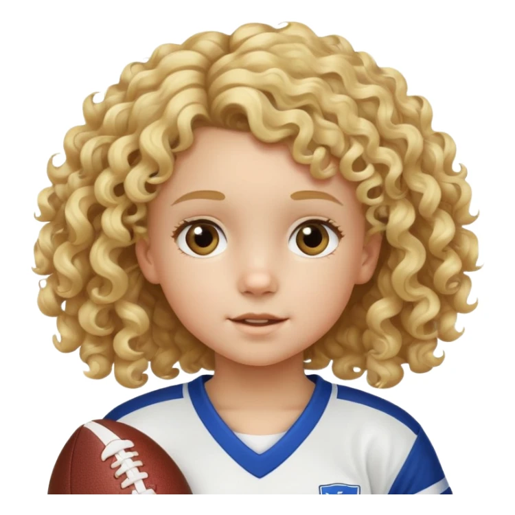 Sarışın kıvırcık saçlı 6 yaşında futbolcu sticker