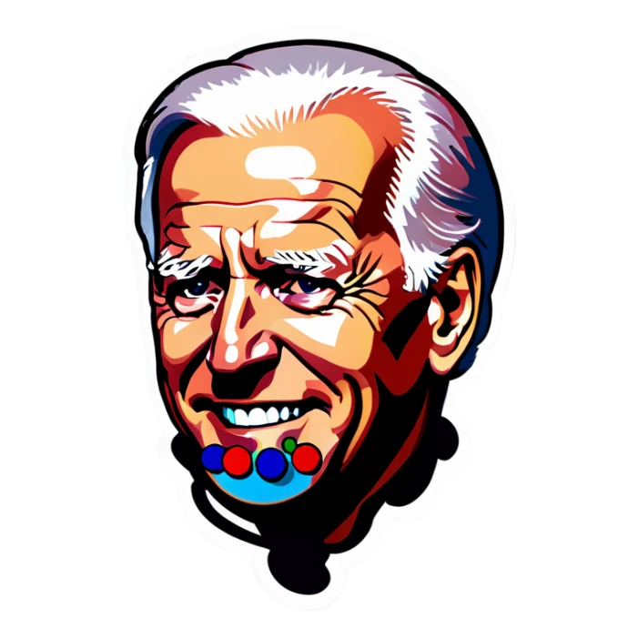 Joe Biden with balls on chin  sticker
