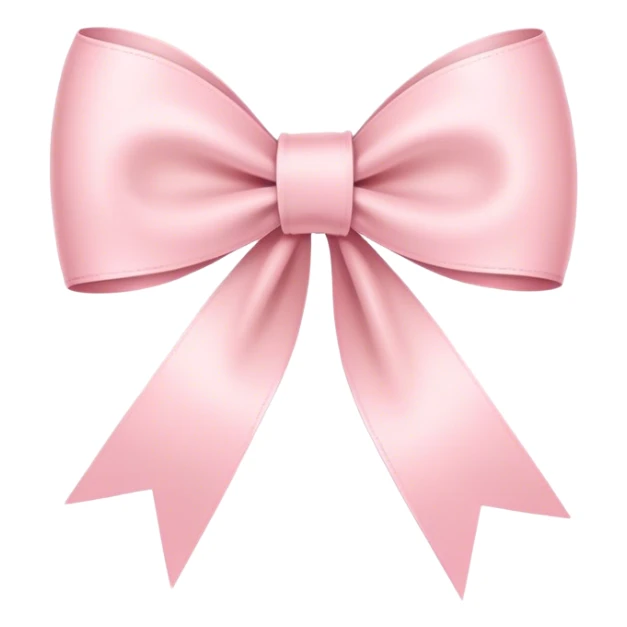 Ultra-thin and stretched ribbon bow, as narrow as possible, single loop, no extra loops, no fluffy or rounded shapes, only one long and sleek ribbon light pink sticker