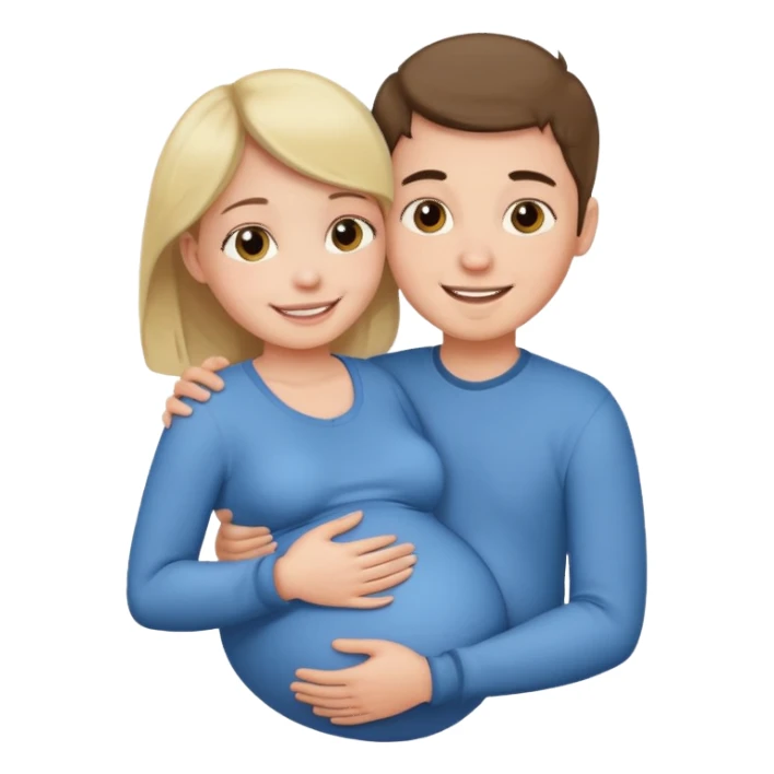 Make a pregnant boy being hugged by a girl sticker