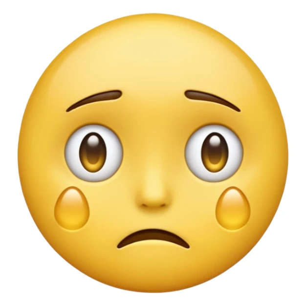 A sad emoji hiding its emotions  sticker