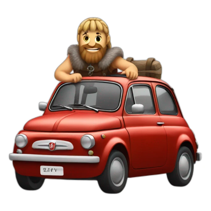 Viking in a fiat 500 sticker