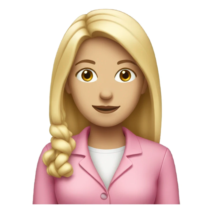 white female employee in pink clothes sticker