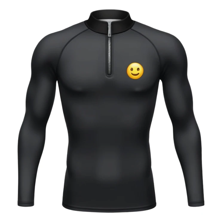 Compression black long sleeve shirt with zippered collar sticker
