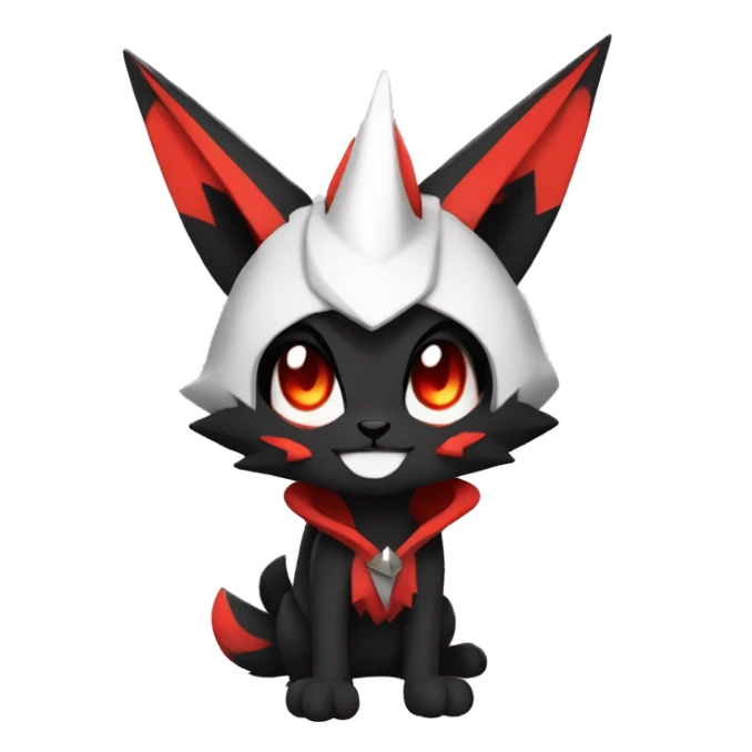 Black and Red Ethereal Cool Edgy Anthro Zangoose Litten Fakémon sticker