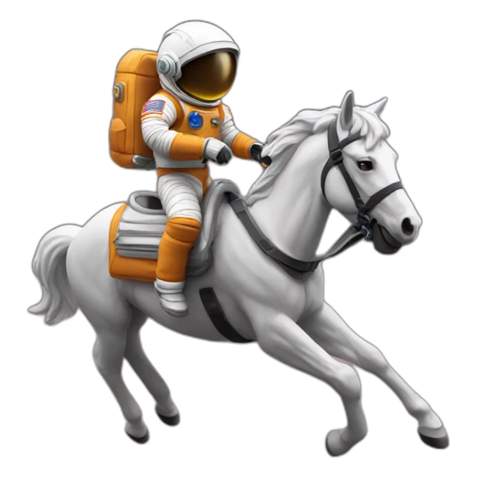 Astronaut with helmet shut riding a wild horse sticker