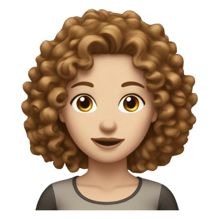 gorgeous white woman with long brown curly hair sticker