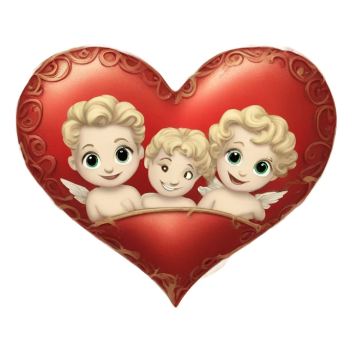 vintage valentine’s day card red sticker