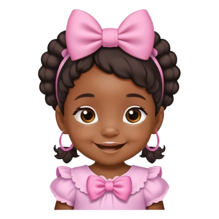 Black baby girl with a bow in hair sticker