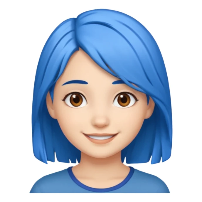 blue hair girl with brown eyes  sticker