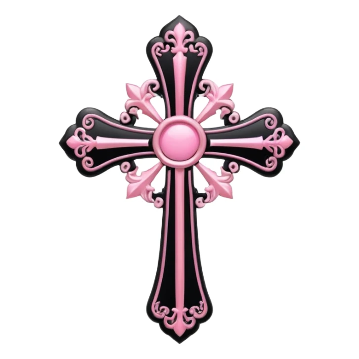 soft cute black pink goth cross , no woman sticker