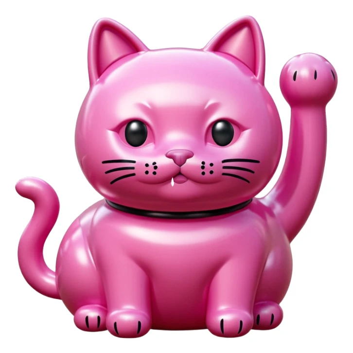  SPAM meat jeff koons style inflatable pink puffy cat sculpture  sticker
