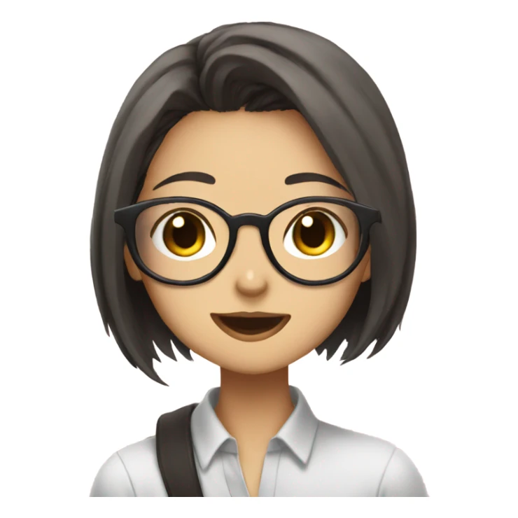 Anime girl wearing glasses kisses  sticker