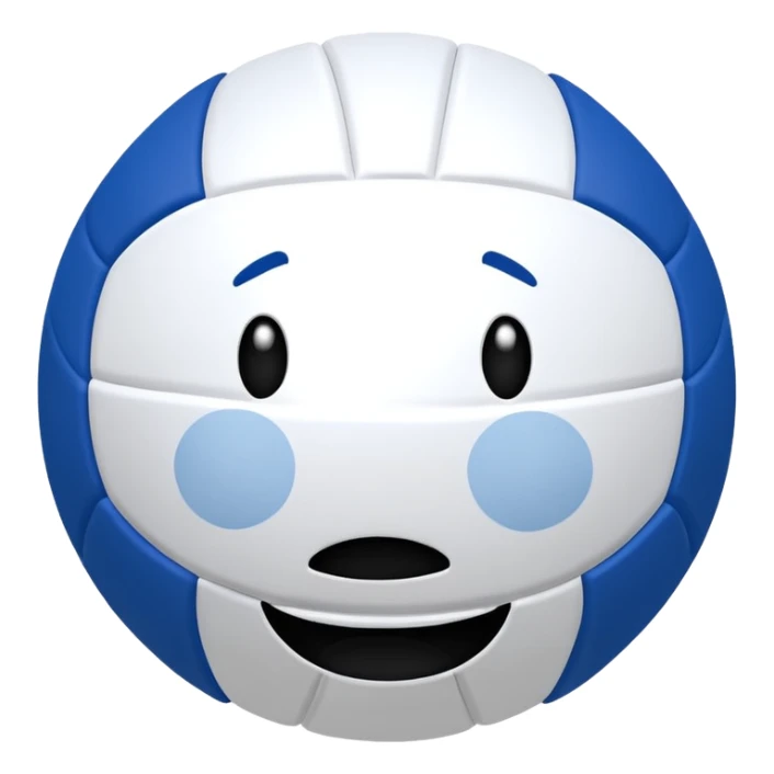 volleyball with frowny face bc game LOSS oh no sticker