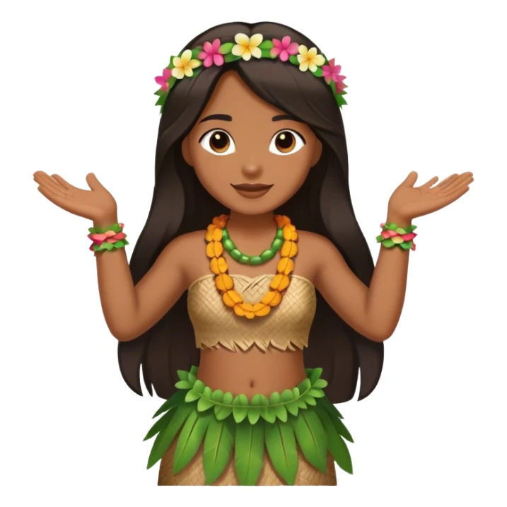 Hula birthday long dark hair sticker