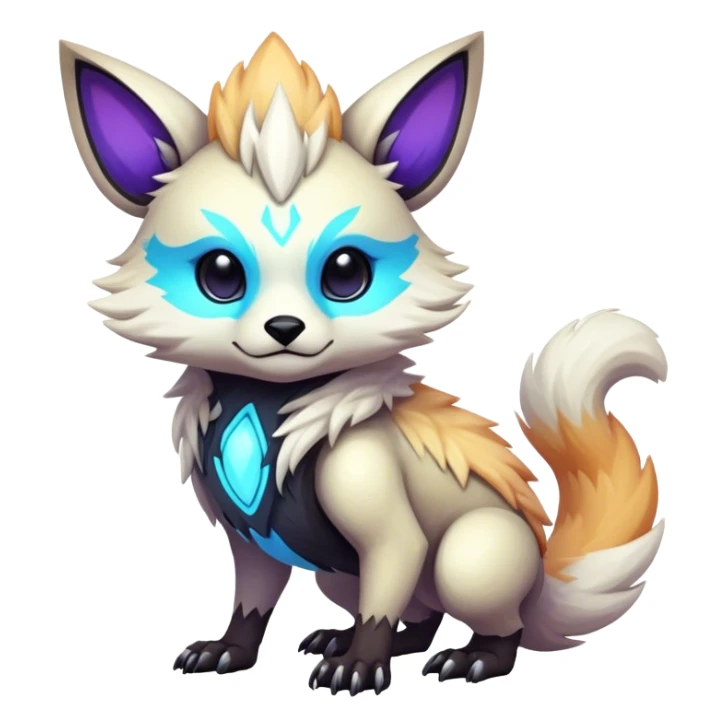 Epic Edgy Cute Colorful Vibrant Light Pale Modern Vernid-Protogen-creature-animal, full body sticker
