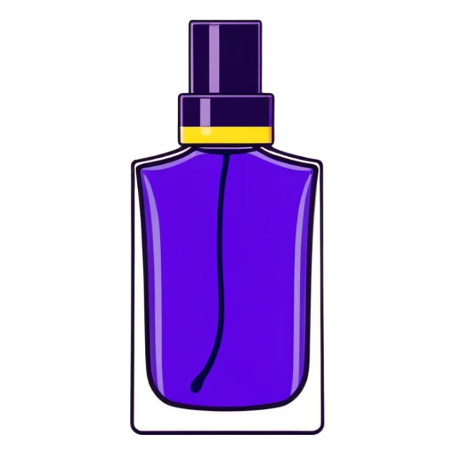 Fancy AVON fragrance bottle with purple liquid sticker