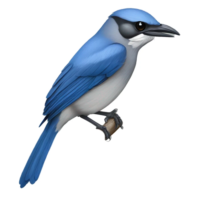 A California scrub jay with its beak open as if singing sticker