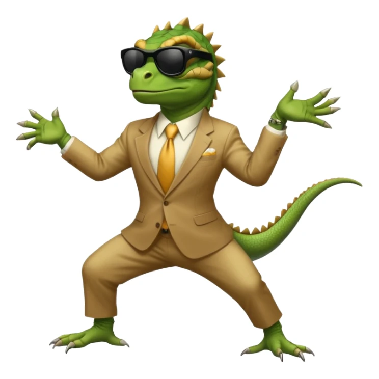 capitalist iguana banker godfather with black sunglasses breakdance sticker