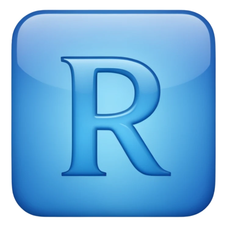 capital letter "R" printed in blue color square shape in center sticker