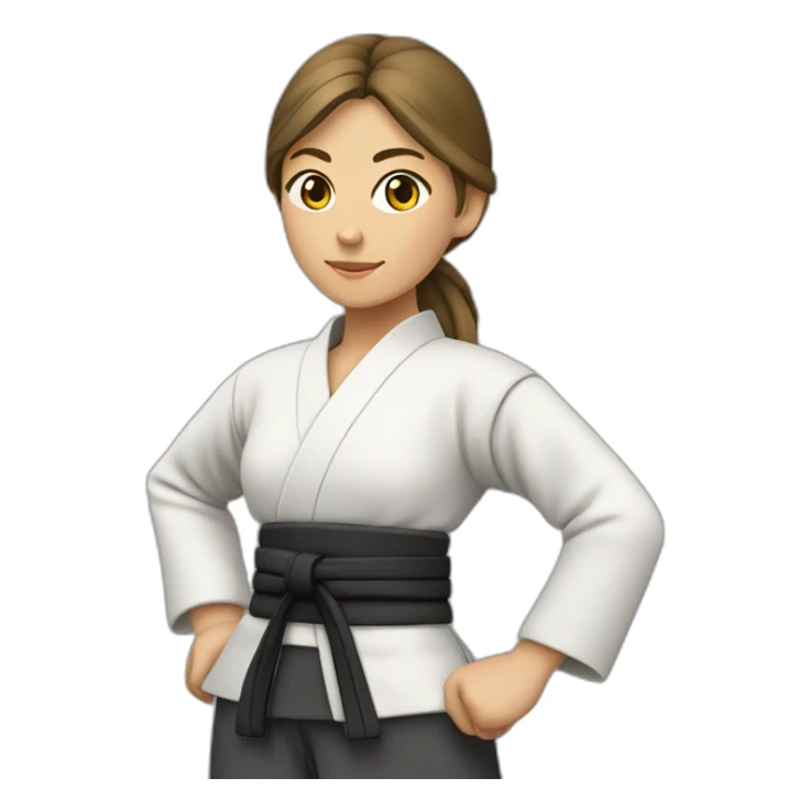 jeune femme metis en tenue d'aikido sticker