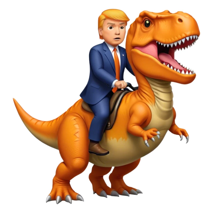 Donald Trump riding t-rex sticker