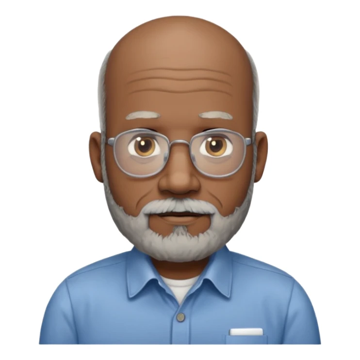 Balding old-middle-aged black office man I.T. Supervisor sticker