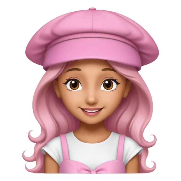 ariana grande wearing Pink Hat, white dress sticker