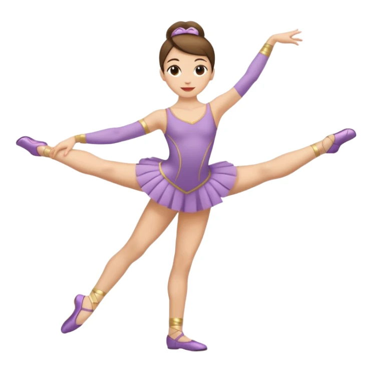 Una chica con vestuario de bailarina con las piernas flexionadas, el dedo índice en la boca, el tren superior inclinado hacia la izquierda y con la cadera proyectada hacia la izquierda sticker