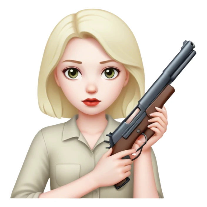 Girl with gun sticker