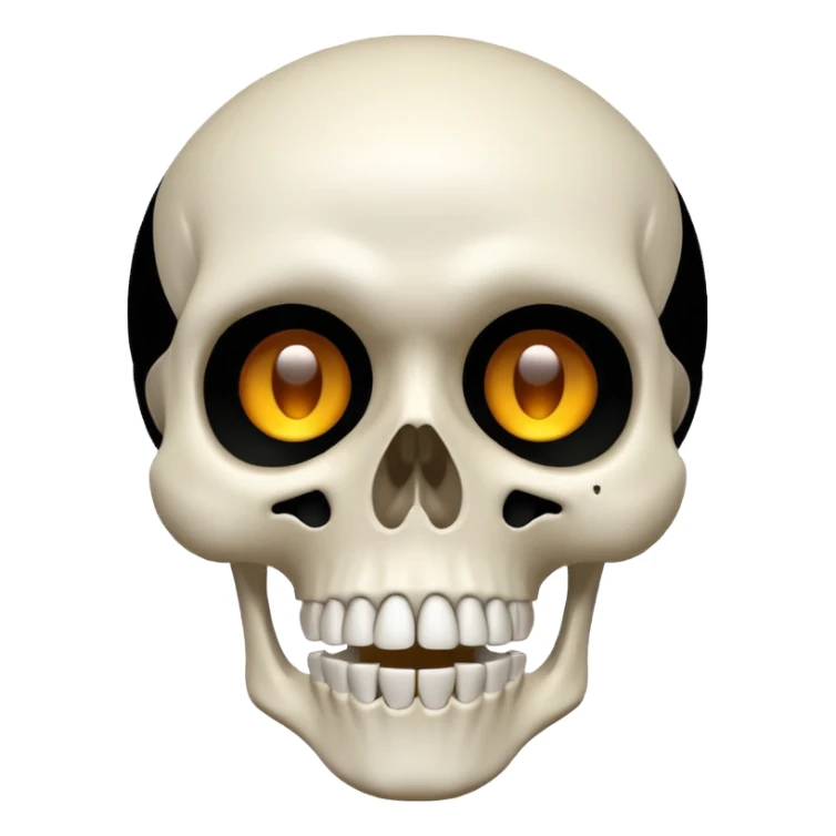 A skeleton emoji but he's head blown up in shock sticker