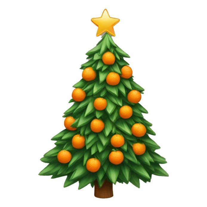 The Christmas tree is decorated with tangerines sticker