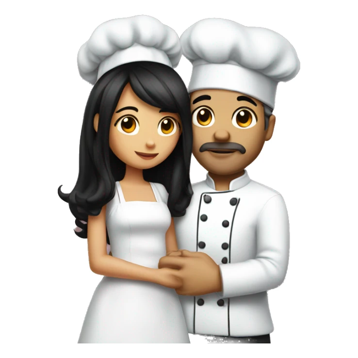 White Chef kissing princess with black hair  sticker