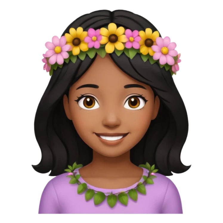  black daughter with black hair emoji sticker