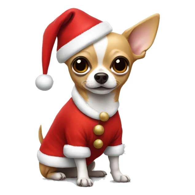 Chihuahua wearing Santa Claus costume sticker