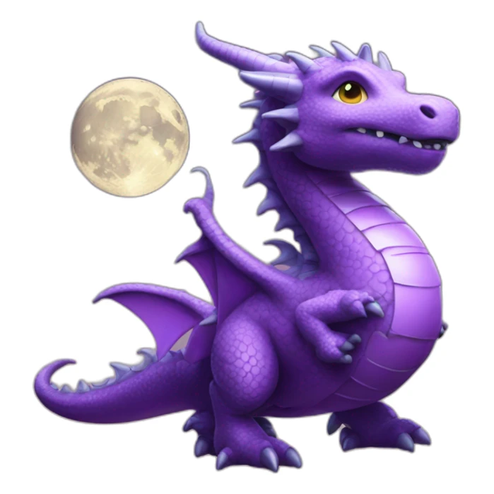 Cute purpledragon starship Orient to the moon sticker