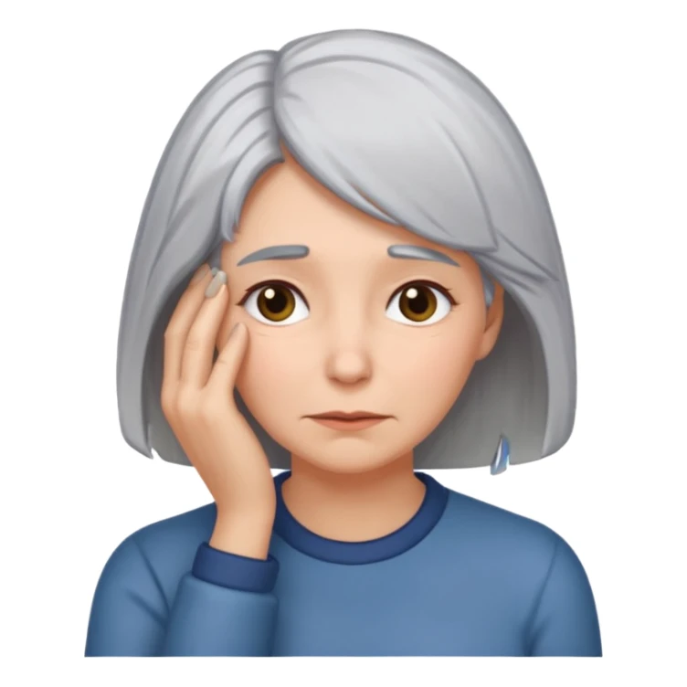face palm woman with gray hair sticker