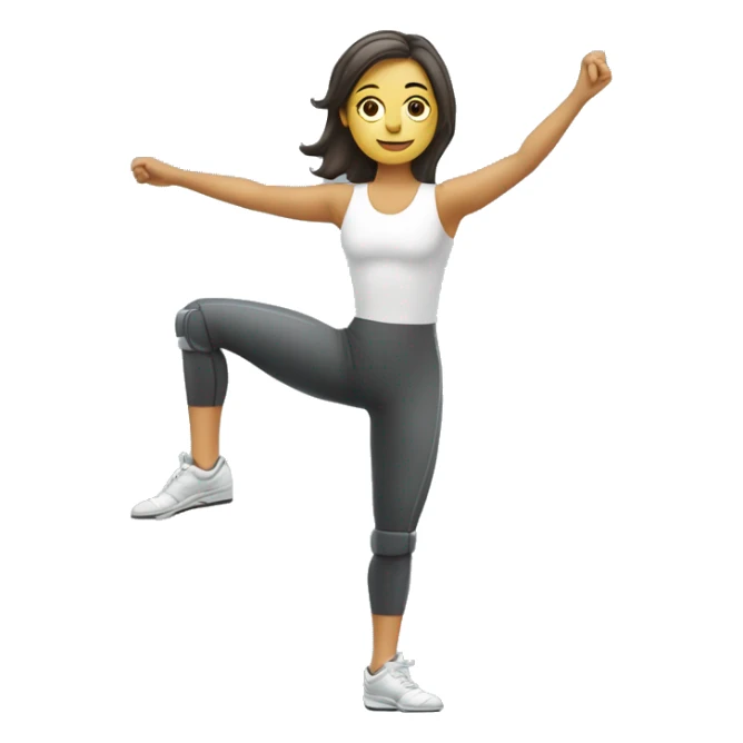 mujer con un pie robótico haciendo gimnasia artística  sticker