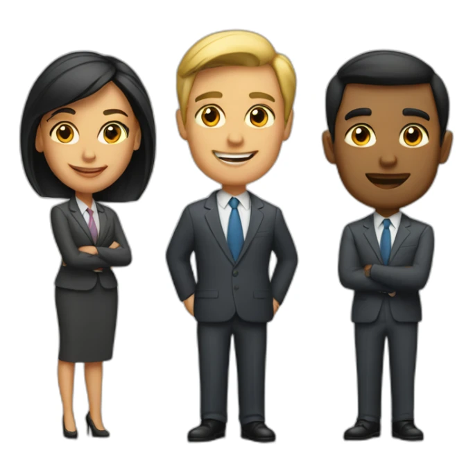 three-business-mans-and-one-business-woman sticker