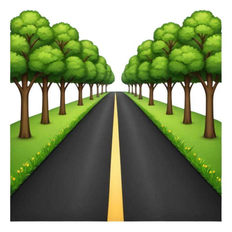 roadway with trees and Grass on the sides emoji sticker