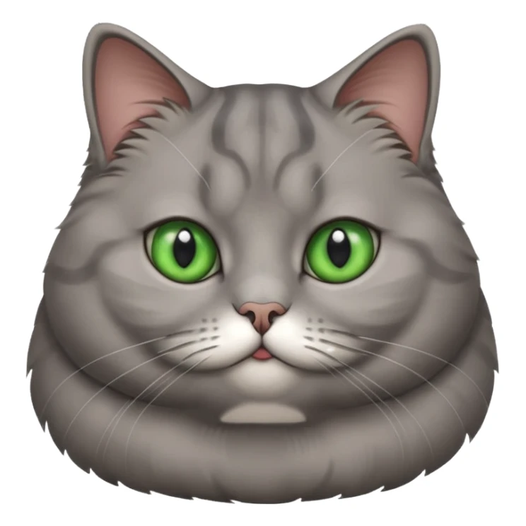 fat gray cute cat sticker