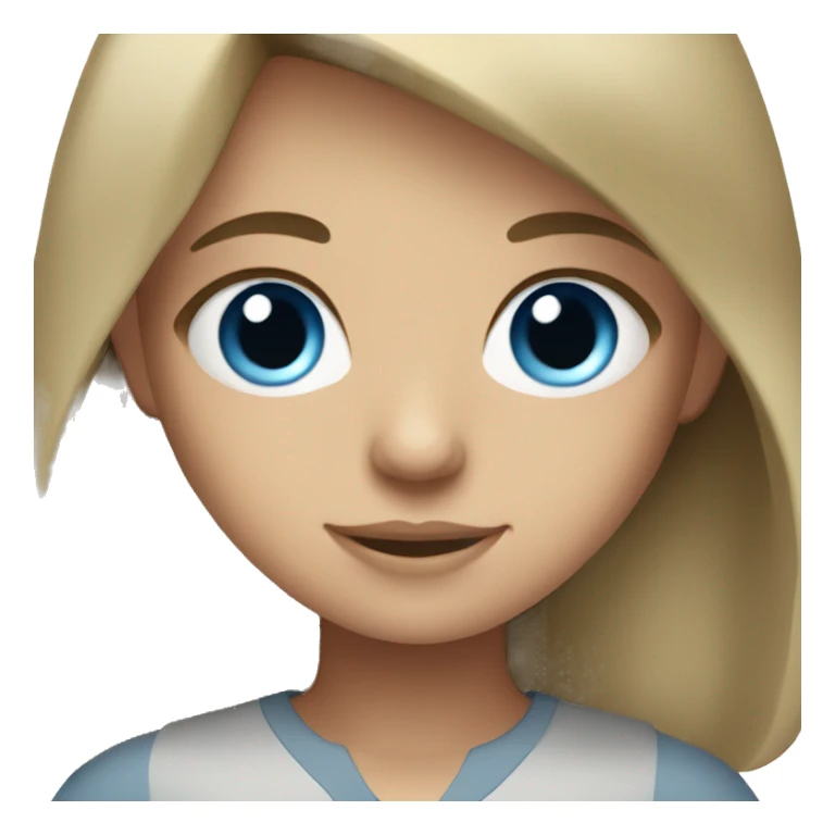 Girl with blue eyes and dark blond hair at work sticker