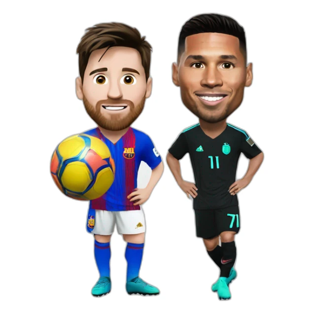 Messi qui fait un câlin a ronaldo sticker